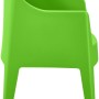 Grüner Kunststoff Gartenstuhl Henri, stapelbar, mit Armlehnen. Teil eines 4er Sets für Garten & Outdoor.