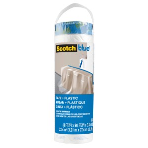 ScotchBlue Malerabdeckfolie mit Klebeband Nachfüllrolle 1,21 m x 27,4 m Blau