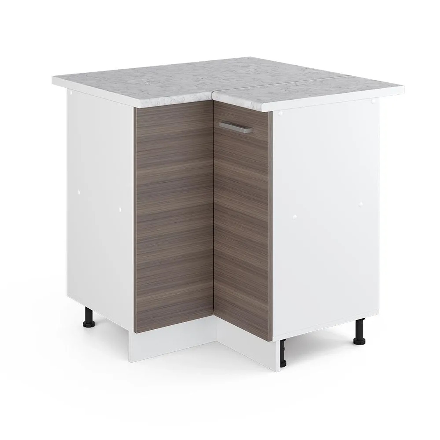 Vicco Eckunterschrank R-Line Küchen Eckschrank Grau Weiß 76 cm AP Marmor