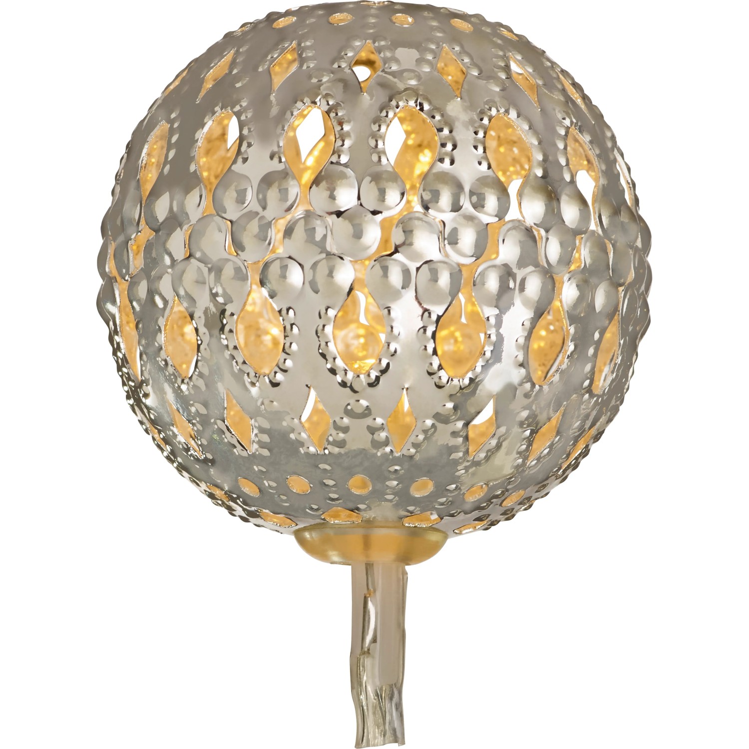 LED Lichterkette Metallkugeln Silber 10 warmweiße LEDs Innen