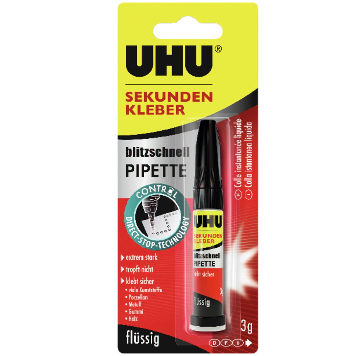 Uhu Sekundenkleber Blitzschnell Pipette 3 g günstig online kaufen