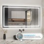 Rechteckiger Badspiegel 80x60 cm mit LED-Beleuchtung und Touch-Funktion.