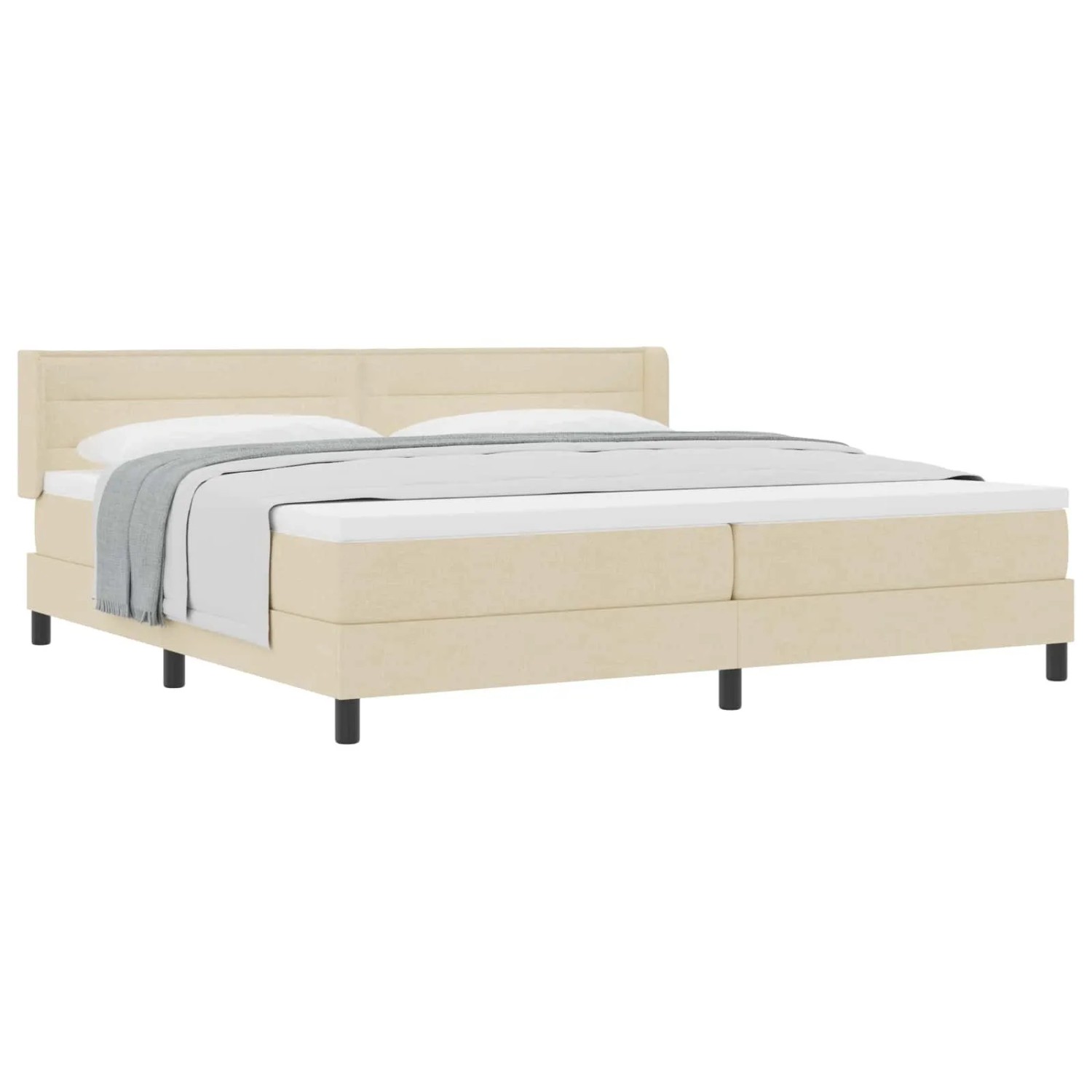 vidaXL Boxspringbett mit Matratze Creme 200 x 200 cm Polyester 3341067 günstig online kaufen