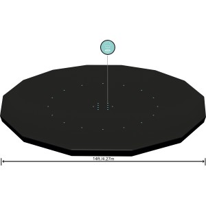 Bestway Flowclear Poolabdeckung, schwarz, Ø 427 cm, PVC-Plane mit Drainagelöchern.