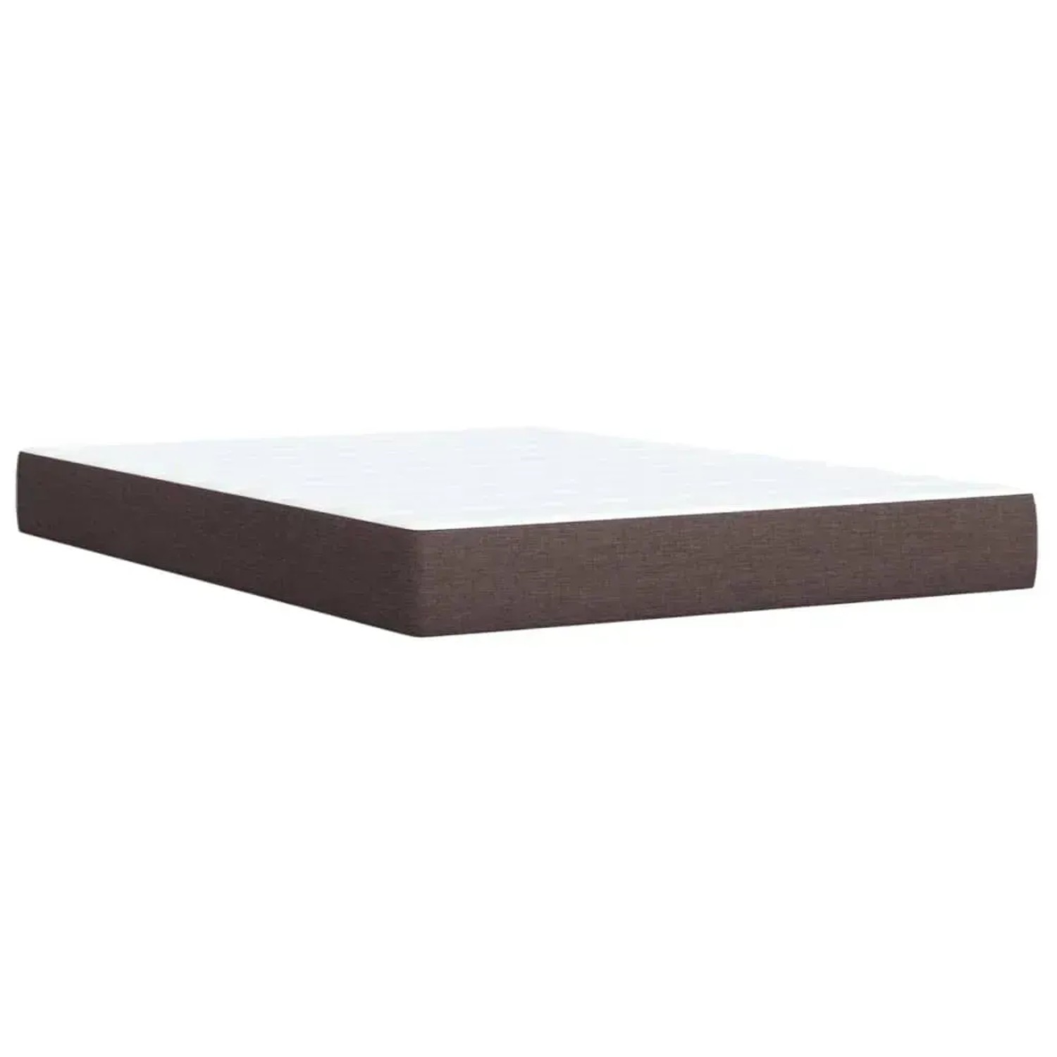 Boxspringbett mit Matratze, dunkelbrauner Stoff, 160x200 cm. Bett für erholsamen Schlaf.