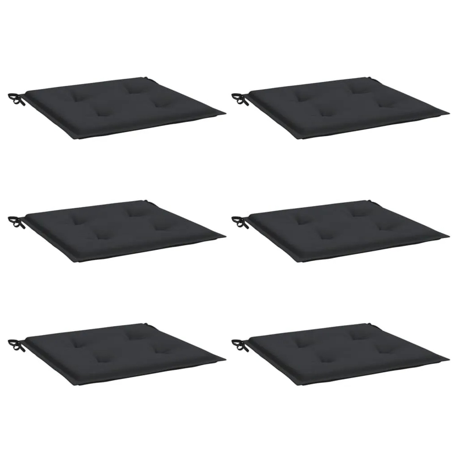 vidaXL Gartenstuhl-Kissen 6 Stk Schwarz 50x50x4 cm Oxford-Gewebe 314053 günstig online kaufen