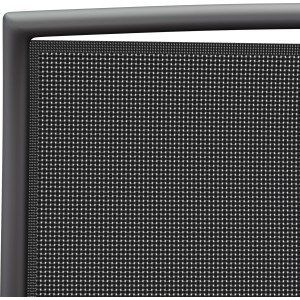 Detailansicht: Klappbank Vigo, Aluminiumrahmen mit Textilbespannung in Grau-Schwarz.