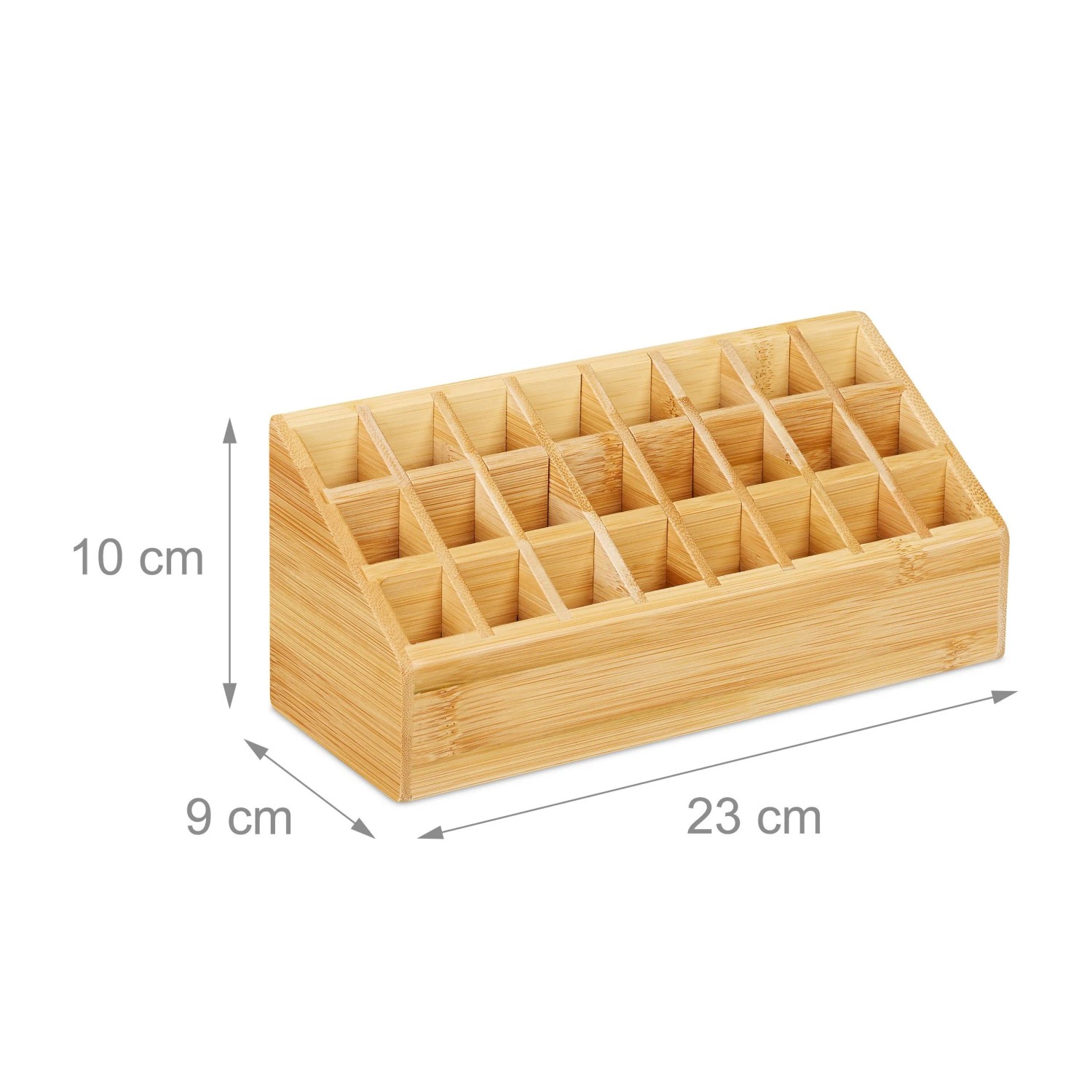 Relaxdays Lippenstifthalter Bambus Natur 24 Fächer 10 cm x 23 cm x 9 cm 440 g_4