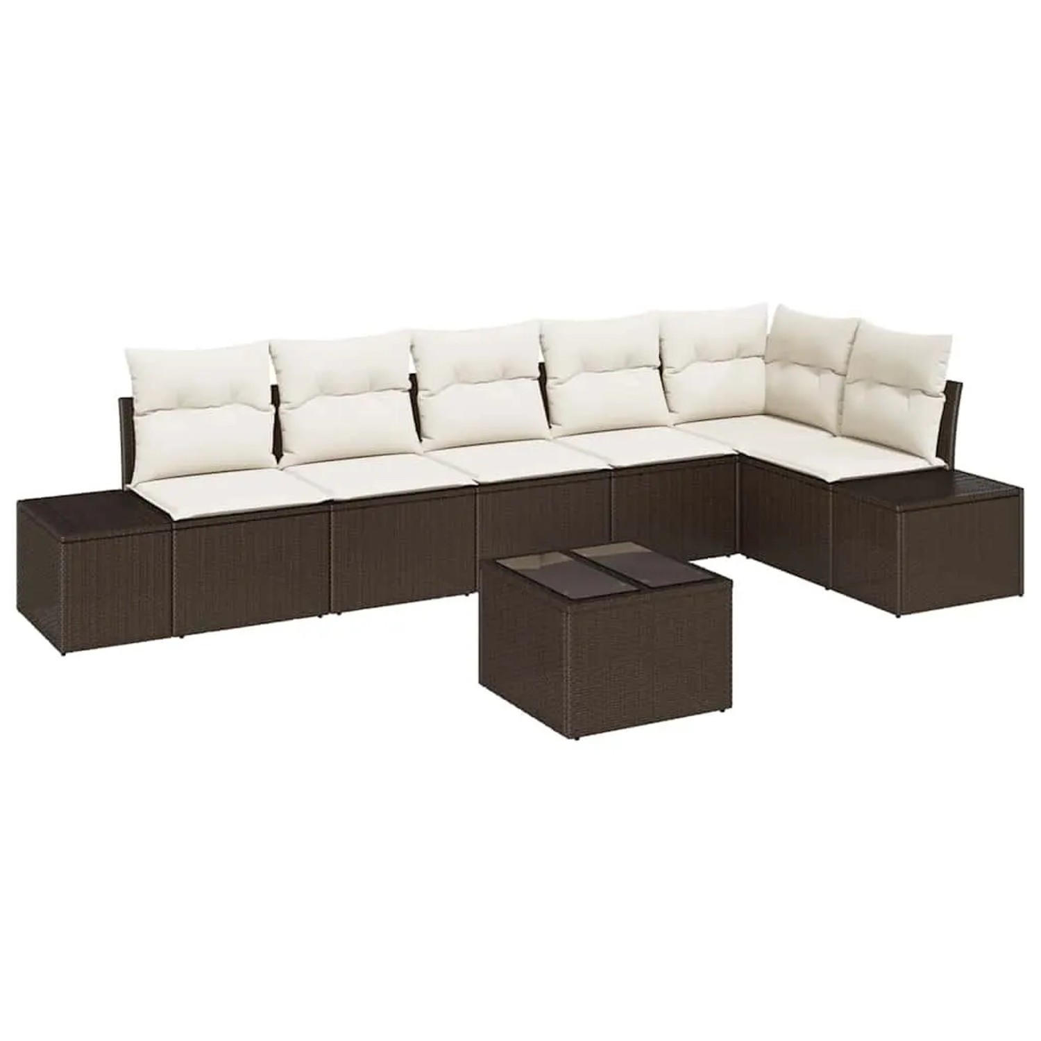 Thumbnail - vidaXL Gartensofa-Set mit Speicher Braun und Creme Poly-Rattan 3355757