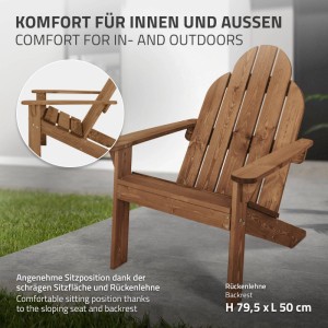 2er Set braune ECD Germany Adirondack Gartenstühle aus Tannenholz