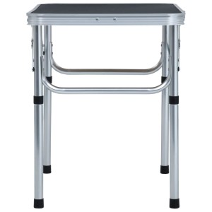 vidaXL Klappbarer Campingtisch Grau Aluminium 60x45 cm 48180