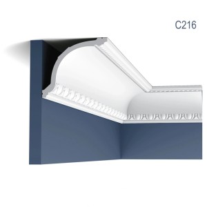 ORAC DECOR C216 LUXXUS Zierleiste, 9 Stuckprofile (18 m), weiße Eckleiste für Decke und Wand.