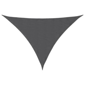 Dreieckiges Sonnensegel aus anthrazitfarbenem Oxford-Gewebe, 3x3x4,24 m, wasserfest. Ideal für Garten & Terrasse.