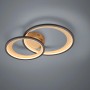 Moderne Trio LED-Deckenlampe Granada, schwarz matt, mit zwei verschlungenen Ringen.