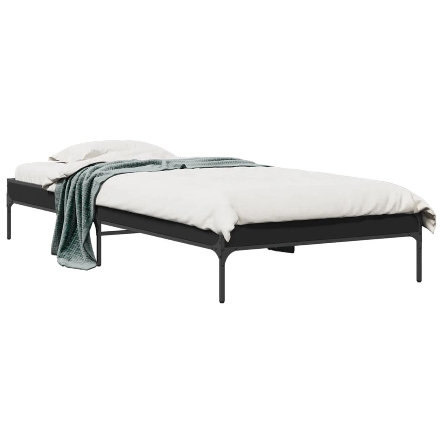 vidaXL Bettgestell Schwarz 75x190 cm Holzwerkstoff und Metall 845056 günstig online kaufen