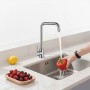 AICA Wasserhahn 360° Drehbare Wassersparende Silber Küchenarmatur Hochdruckfestes Design aus 304 Edelstahl Gefertigt Kaltes/Warmes Wasser_7