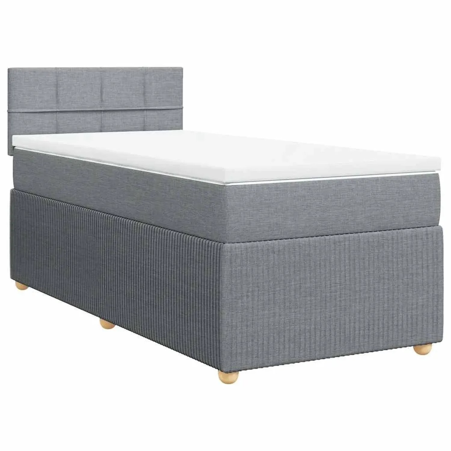 vidaXL Boxspringbett mit Matratze Hellgrau 80x200 cm Stoff 3287283 günstig online kaufen