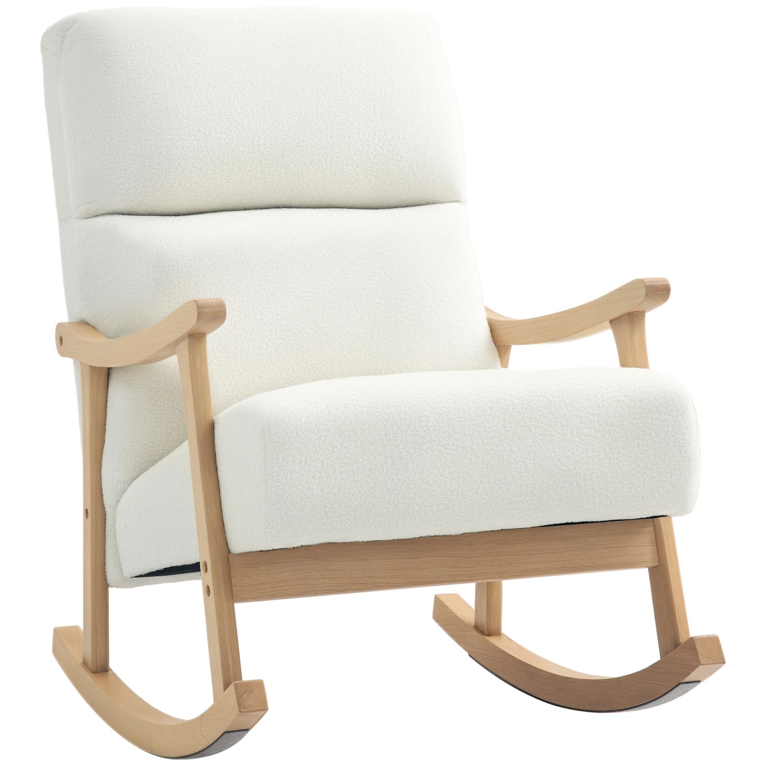 HOMCOM Schaukelstuhl Polyester Schaumstoff 65L x 90B x 98H cm Cremeweiß günstig online kaufen