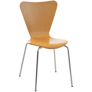 DELUKE Besucherstuhl BERLIN Holz Natura 45x49x85cm Konferenzstuhl Wartezimmerstuhl Bürostuhl