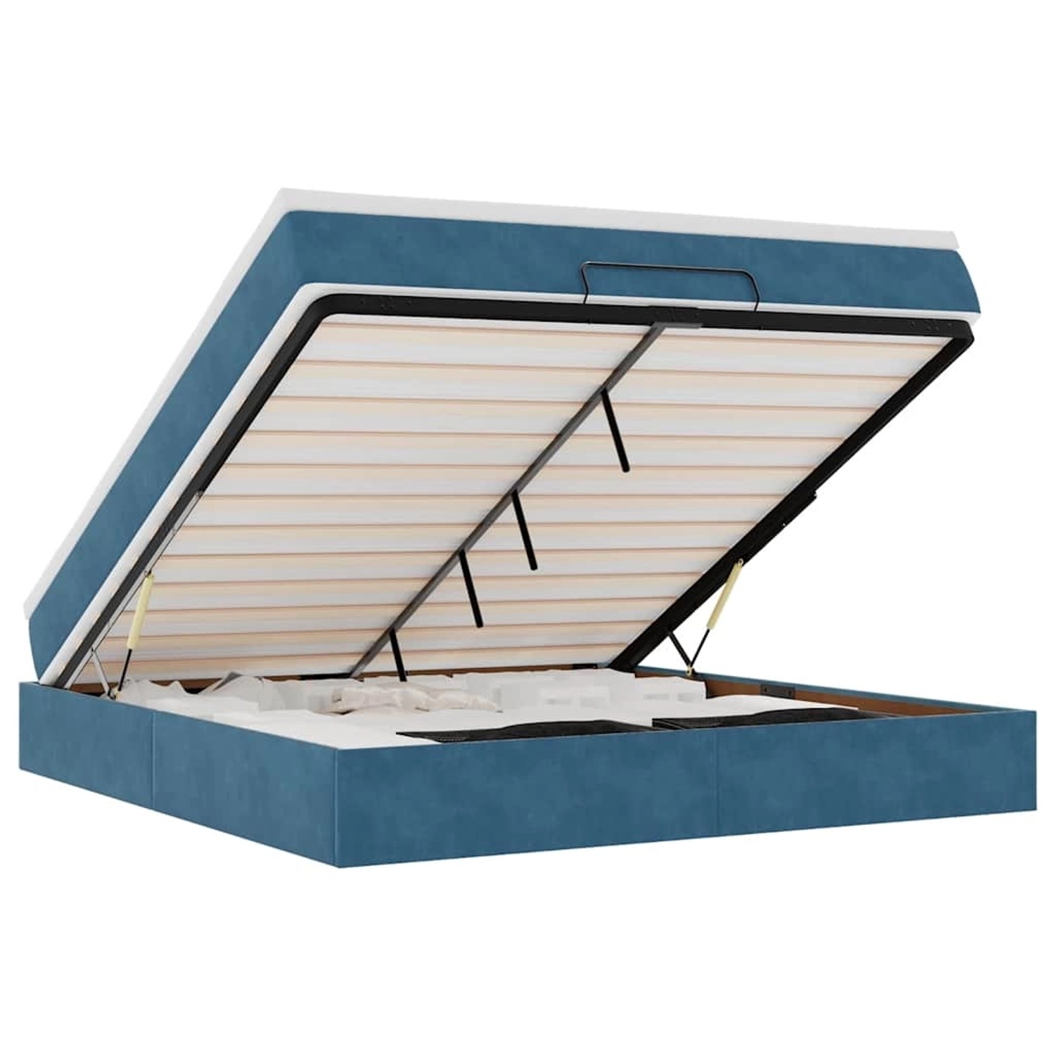 vidaXL Ottoman-Bett mit Matratze Dunkelblau 160x200 cm Samt 3311199