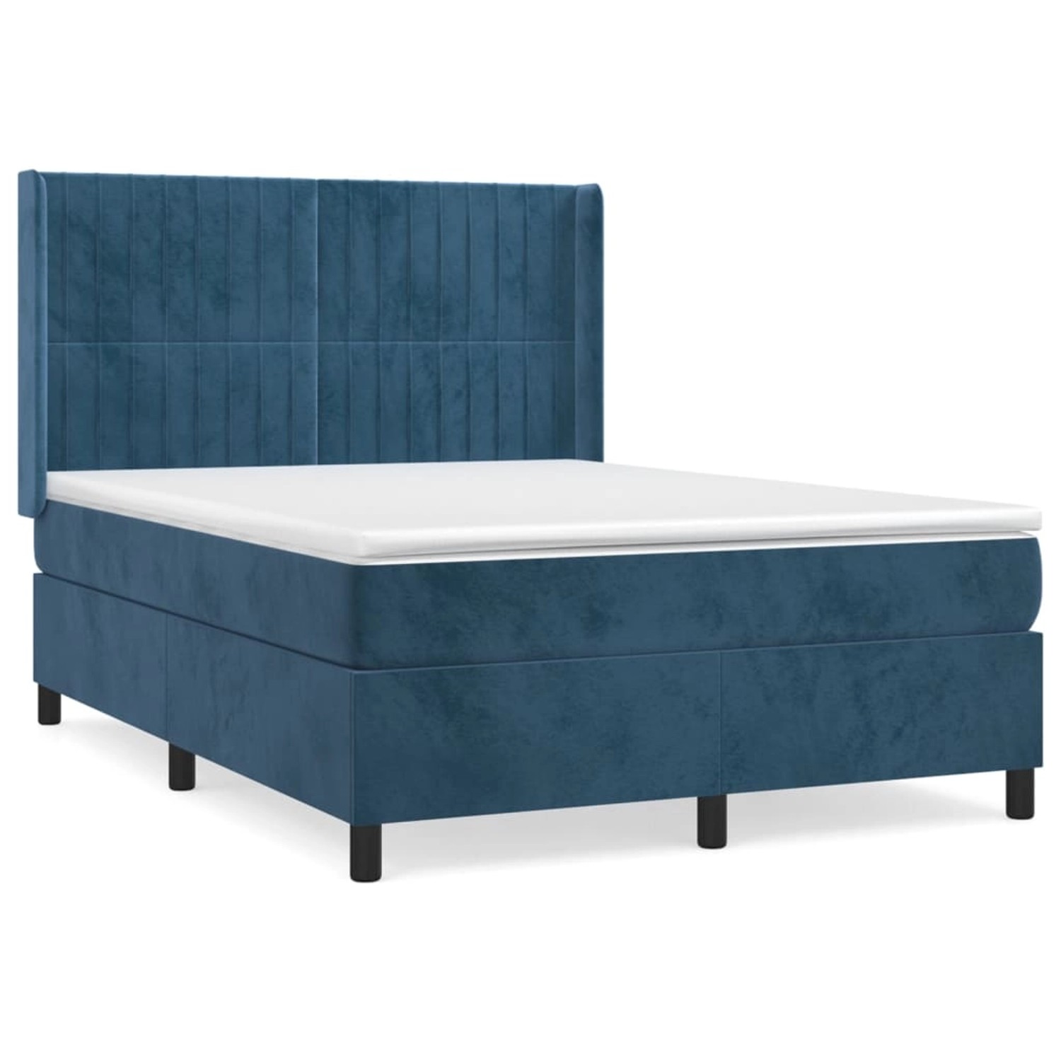 vidaXL Boxspringbett mit Matratze Dunkelblau 140x200 cm Samt 3132805 günstig online kaufen