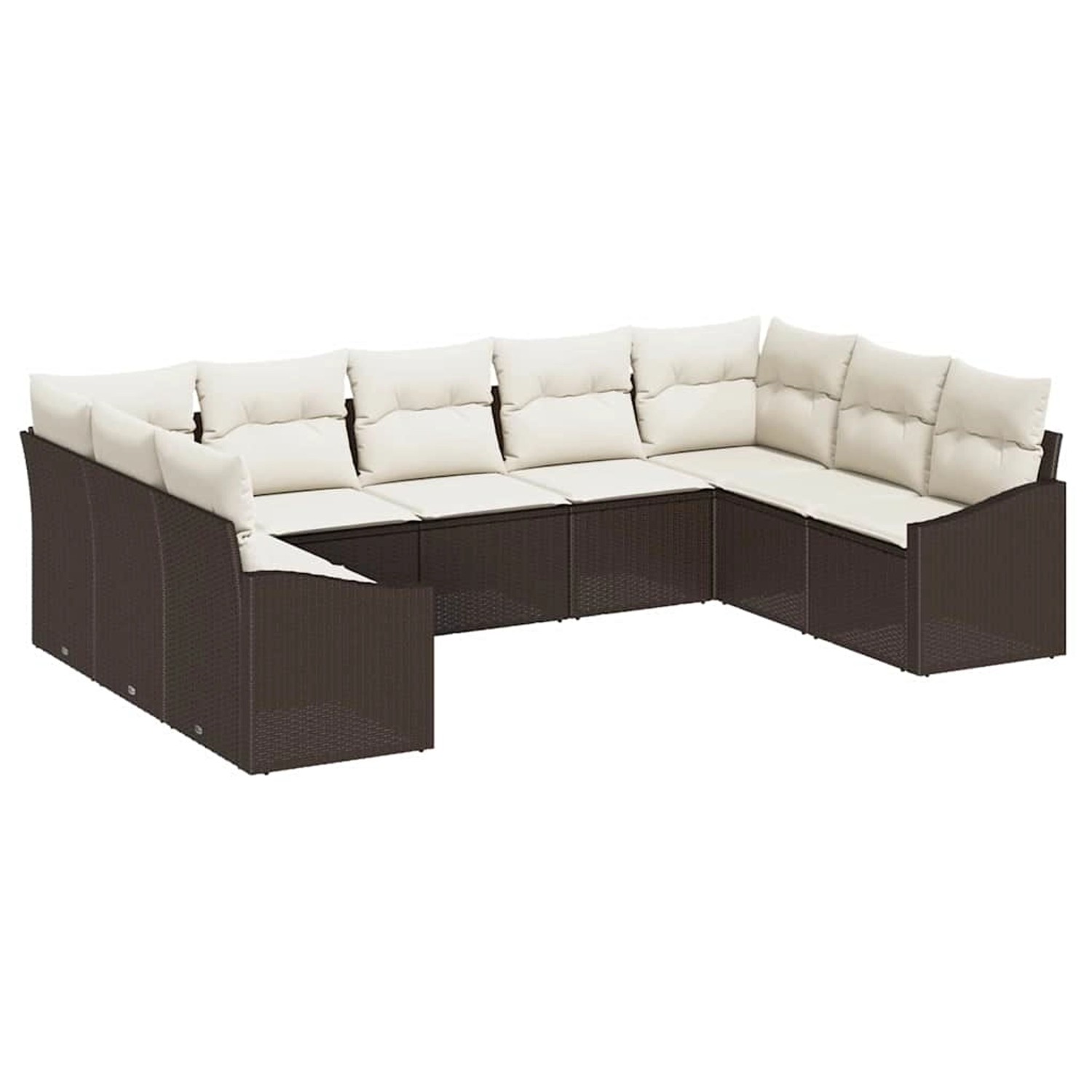 vidaXL Garten-Sofa-Set 9-Tlg Braun Poly Rattan 3346878 günstig online kaufen