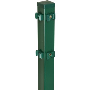 Grüner Eckpfosten, 140 cm, für Doppelstabmattenzaun. Zubehör für Zaunbau.