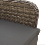 Detailansicht: Grauer vidaXL Gartensessel aus Polyrattan mit Kissen, verstellbar.