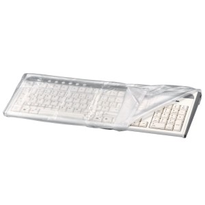 Transparente Hama Staubschutzhaube (48cm) für Computertastatur, schützt vor Staub und Schmutz.