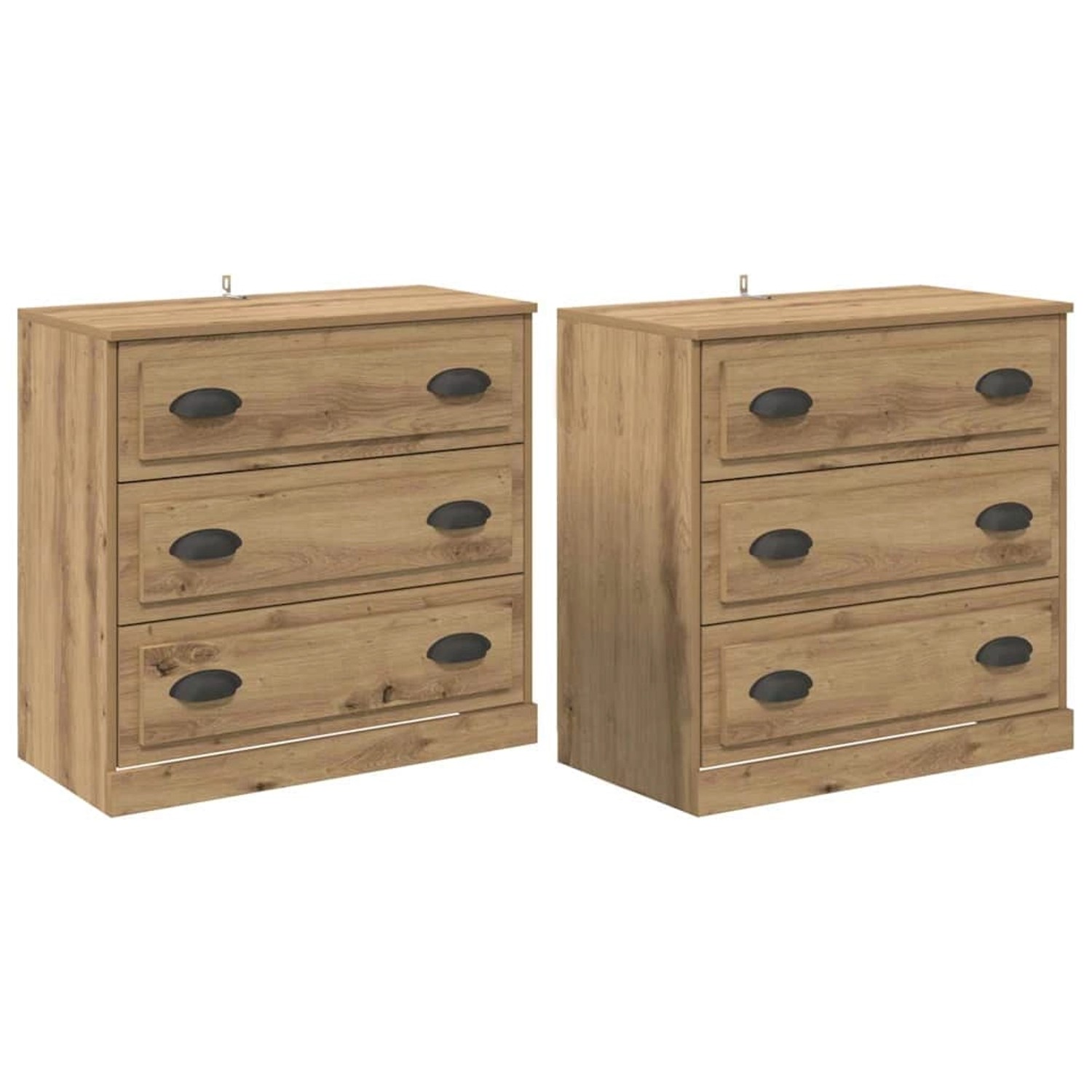 vidaXL Sideboards 2 Stk Artisan-Eiche 70 x 35,5 x 67,5 cm 3402654