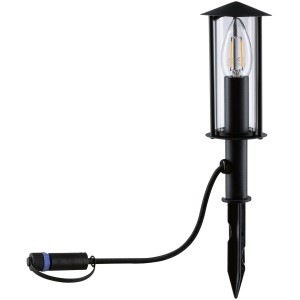 Paulmann Outdoor Minipoller Classic in Anthrazit. Außenleuchte mit klarem Glasschirm und Erdspieß.