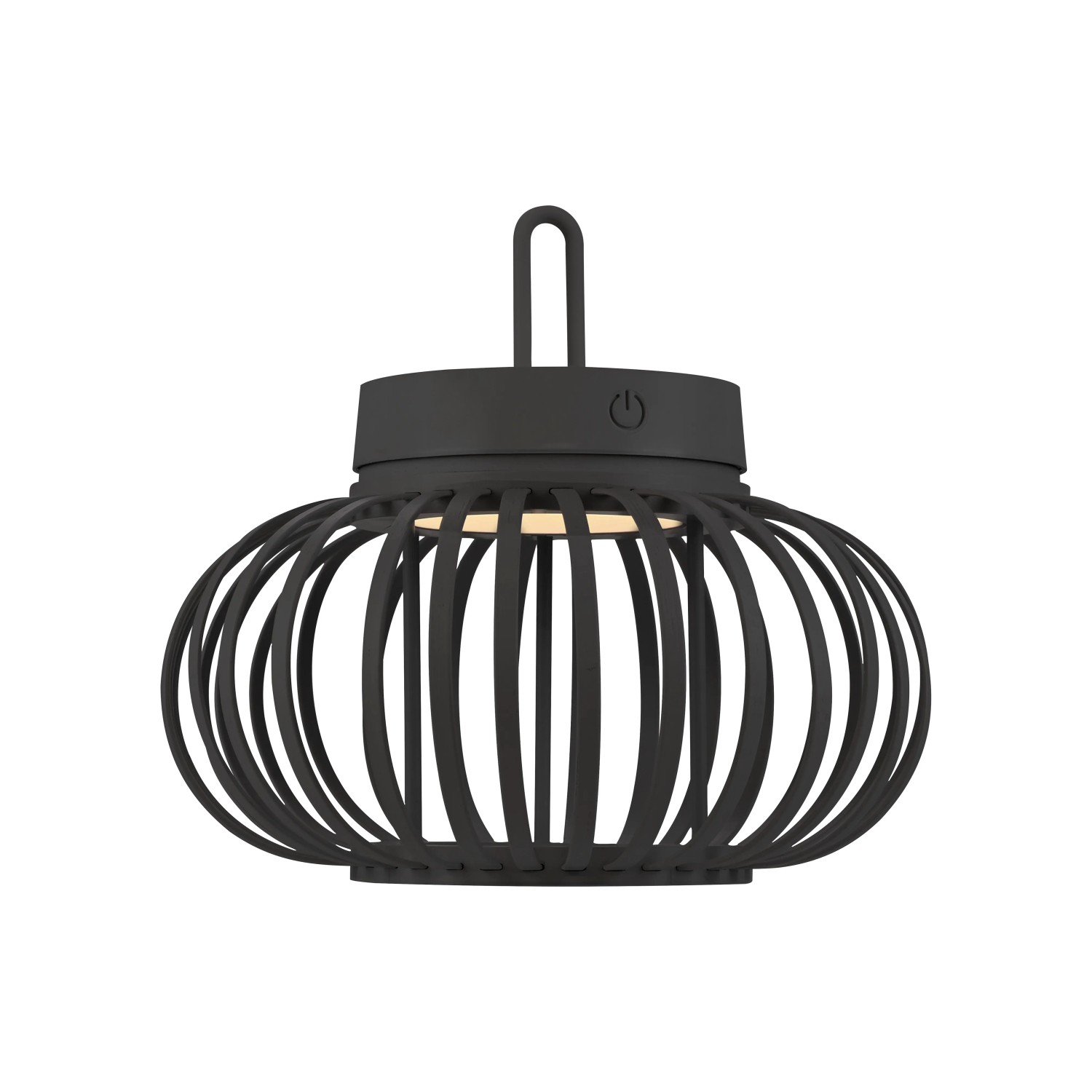 Schwarze LED Akku-Pendelleuchte Akuba, 22x25cm, für Innen & Außen. Dekorative Außenleuchte.