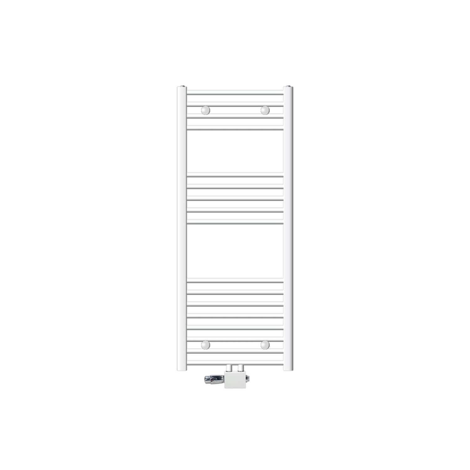LuxeBath Badheizkörper 500x1200 mm Weiß Gerade mit Thermostat Eck günstig online kaufen