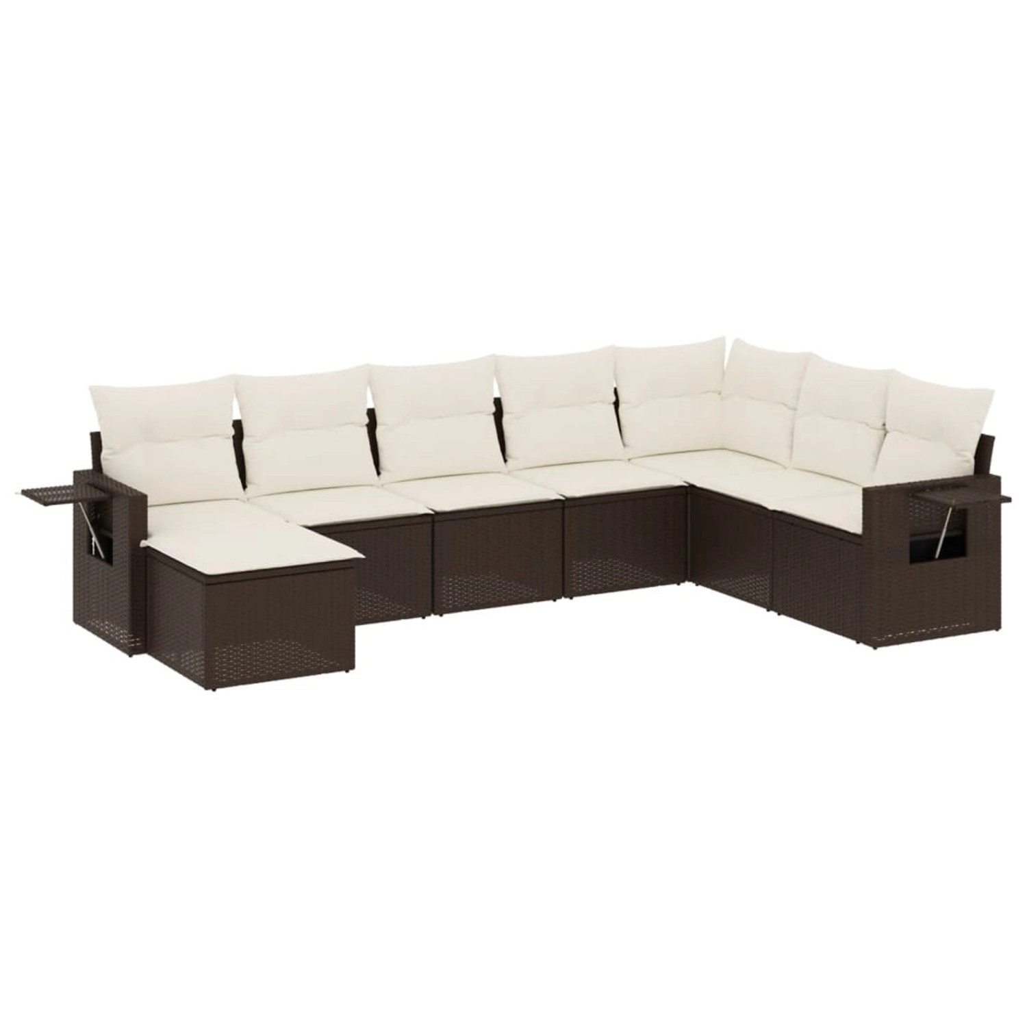 vidaXL 8-Tlg Garten-Sofagarnitur mit Kissen Braun Poly Rattan 3252900 günstig online kaufen