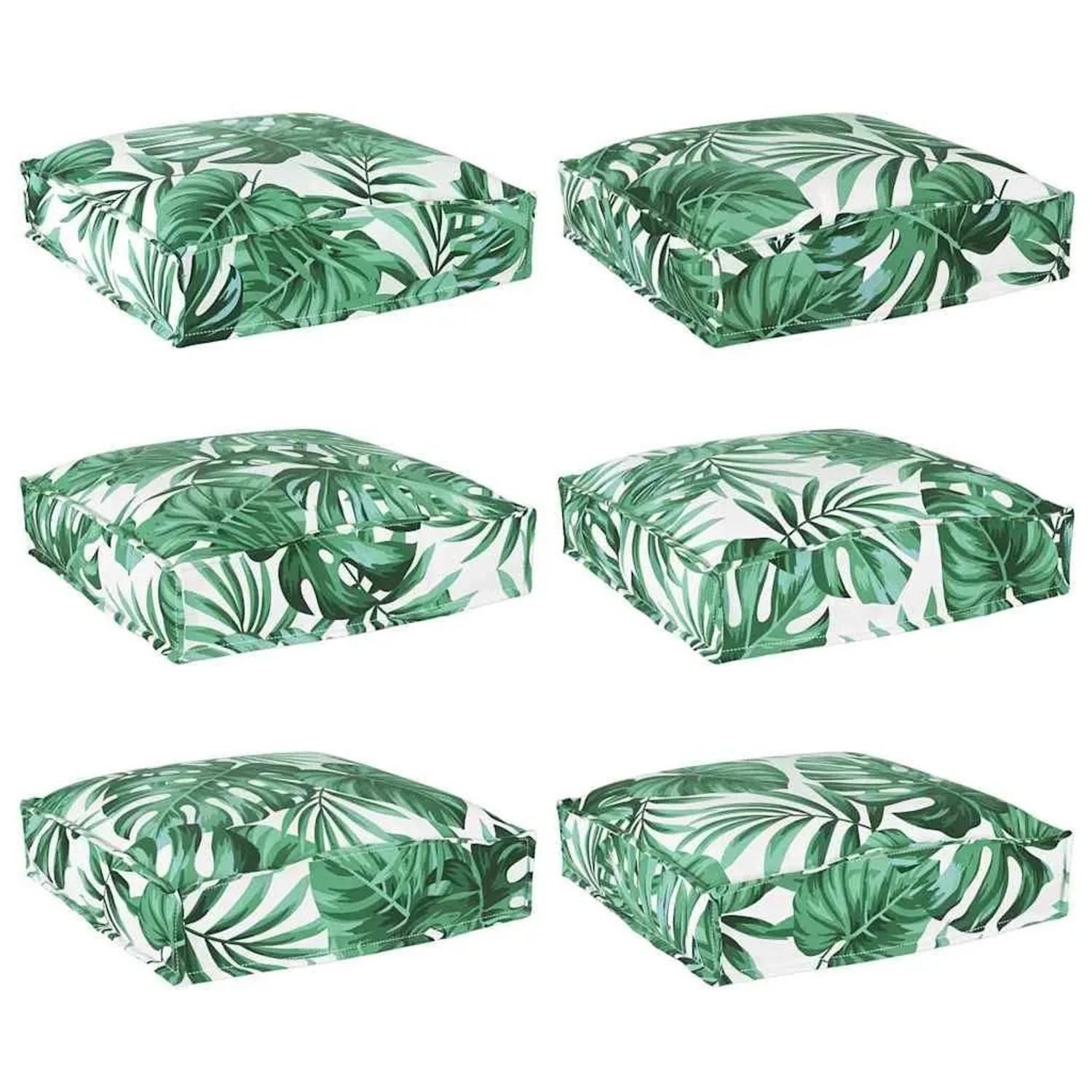 vidaXL Kissen Blatt 6 Stk Blattmuster 40 x 40 x 8 cm Oxford-Stoff 42001606