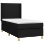Schwarzes vidaXL Boxspringbett (90x190 cm) mit Matratze und Kopfteil. Stoffbezug.