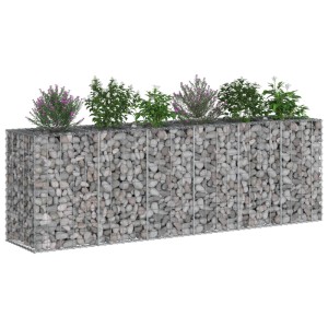 vidaXL Gabionen Hochbeet 2 Stk Silber 250 x 50 x 80 cm 3422231