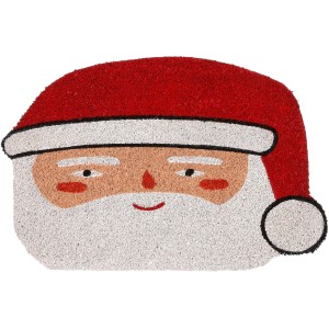Fußmatte Santa (60x40 cm) von House of Seasons, rote Weihnachtsdekoration aus Kokosfaser.
