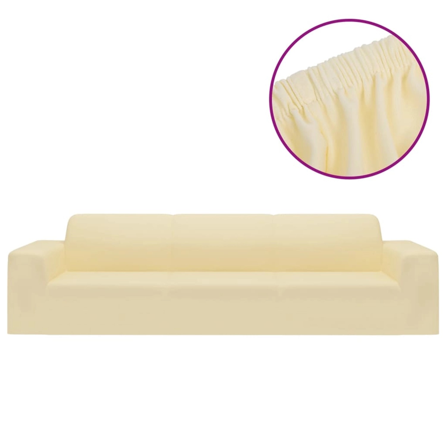 vidaXL Stretch Sofahusse 4-Sitzer Creme Polyester-Jersey günstig online kaufen