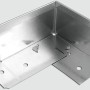 Scherf Rasenkante Ecke Alu-Heavy, grau, 32x10cm, für saubere Gartenabgrenzung.