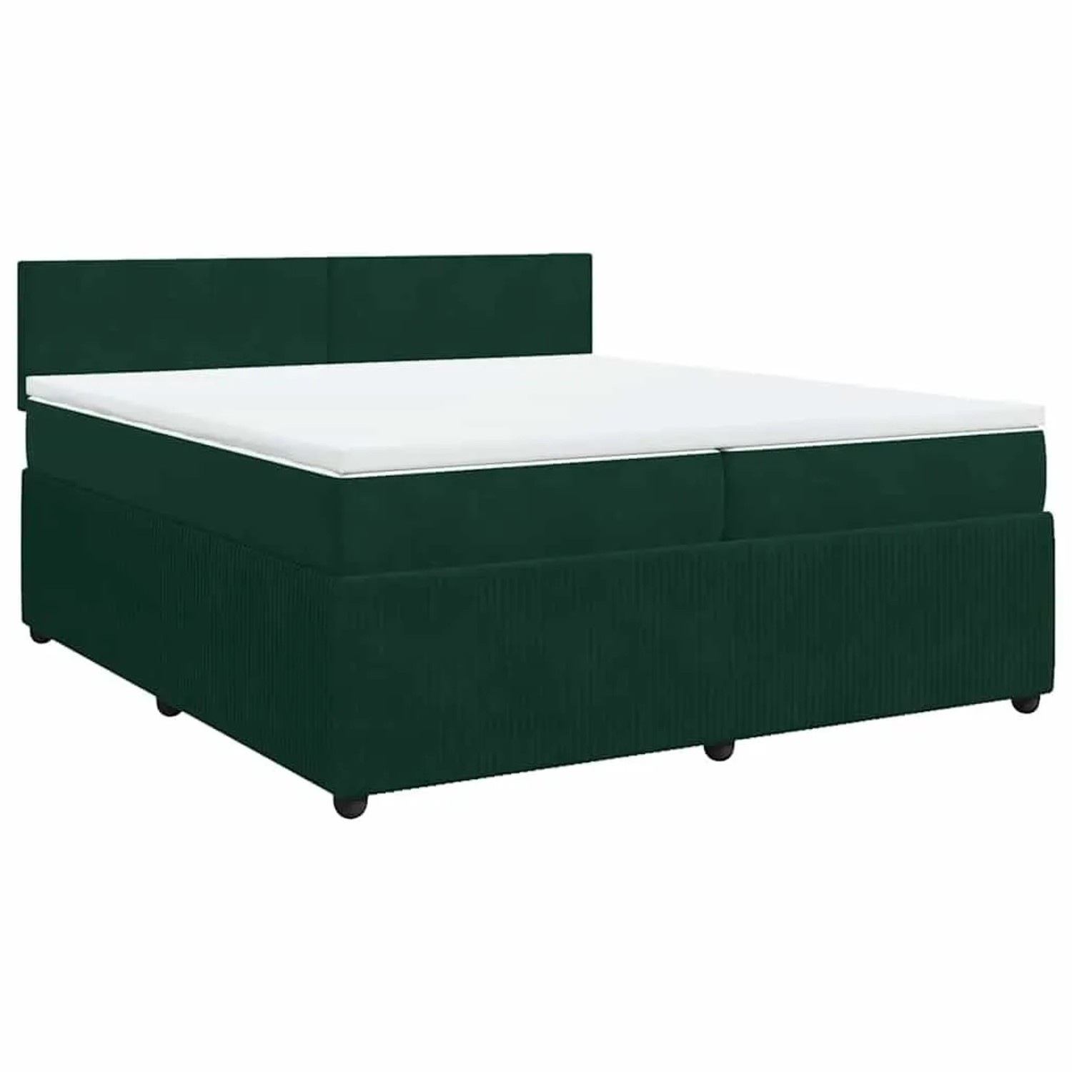vidaXL Boxspringbett mit Matratze Dunkelgrün 200x200 cm Samt 3287827