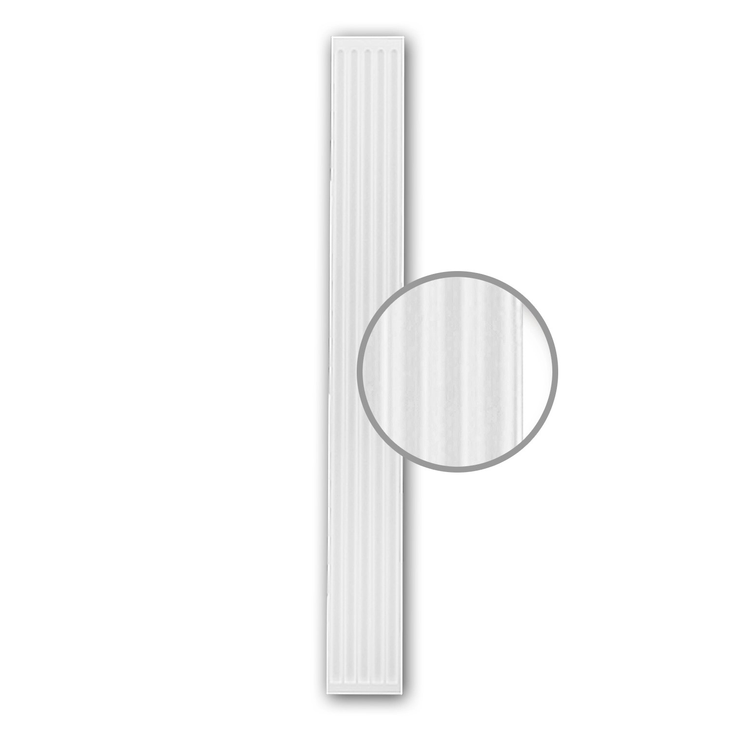 PROFHOME 122200 Pilaster Schaft Zierelement Flachsäule Wandsäule, 26,6 cm x 230 cm x 3,0 cm Weiß