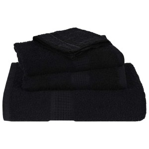 vidaXL Handtuch-Set, 8-teilig, schwarz, aus 100% Baumwolle, gestapelt.