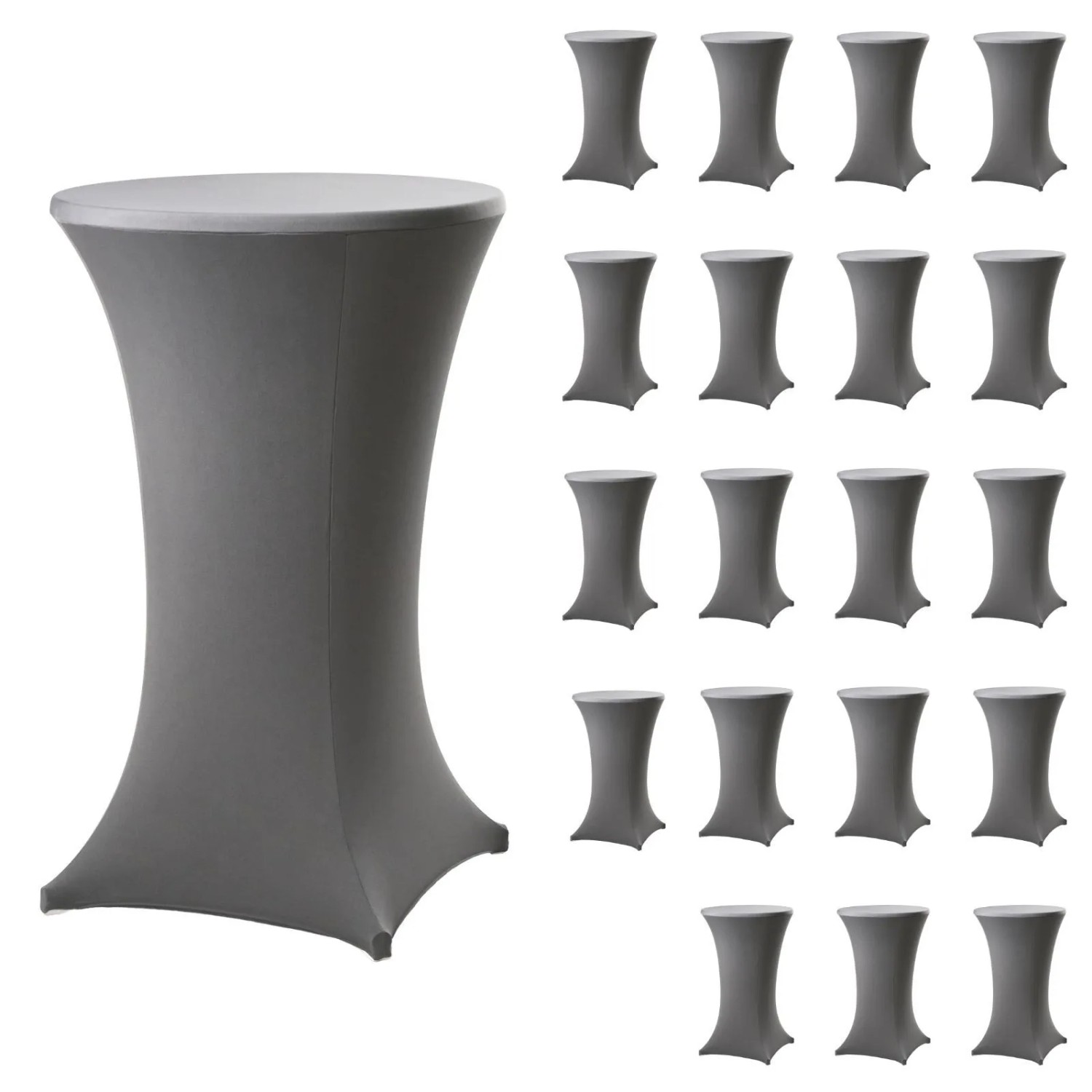 TRUTZHOLM 20x Stehtischhusse Stretch Anthrazit Partytisch Bistrotisch 80cm