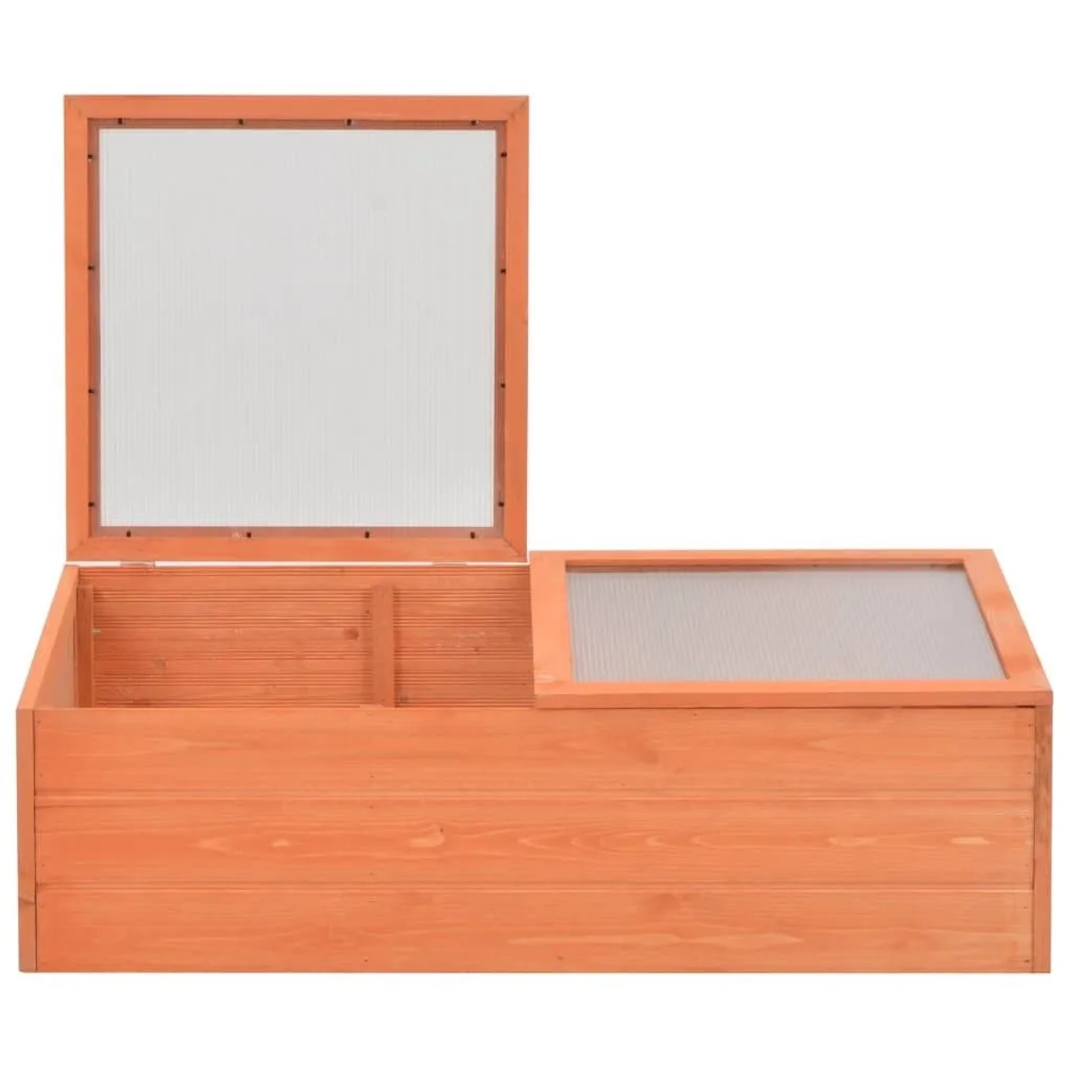vidaXL Frühbeet aus Holz, 100x50x34 cm, mit zwei PC-Platten und offenem Boden.