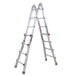 PROREGAL Alu Mehrzweckleiter, 4 Meter, als Steh- oder Anlegeleiter nutzbar.