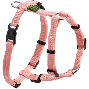 Hellrosa Hunter Hundegeschirr Tripoli Gr. S aus robustem Nylon mit Reflektorstreifen.
