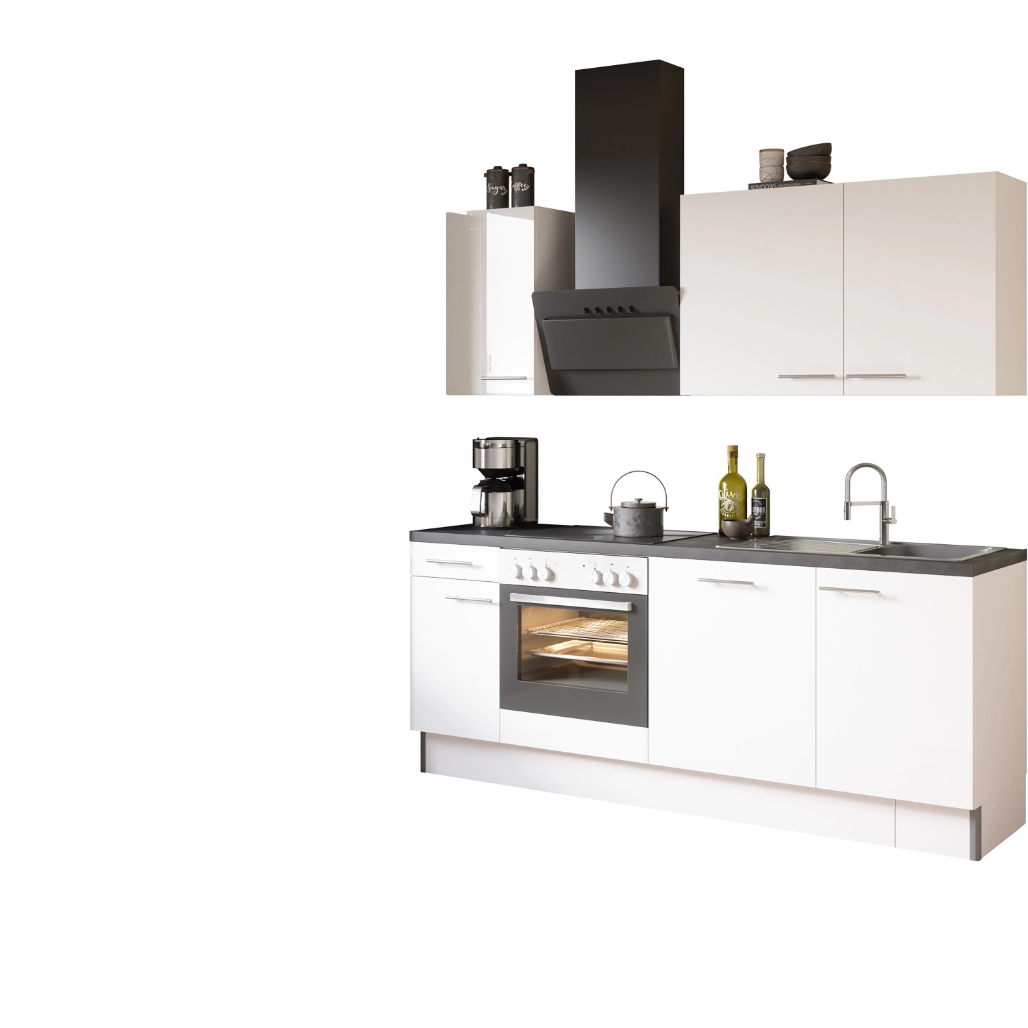 Optifit Küchenzeile/Küchenblock Optikoncept Rurik ohne E-Geräte 270 cm Weiß