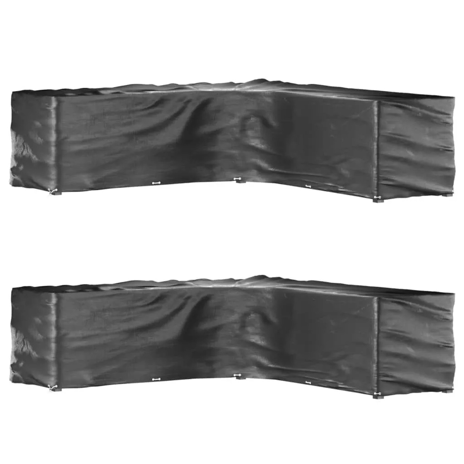 Thumbnail - vidaXL Gartenmöbel-Abdeckungen in L-Form 2 Stk 20 Ösen 300x300x90 cm 3155376