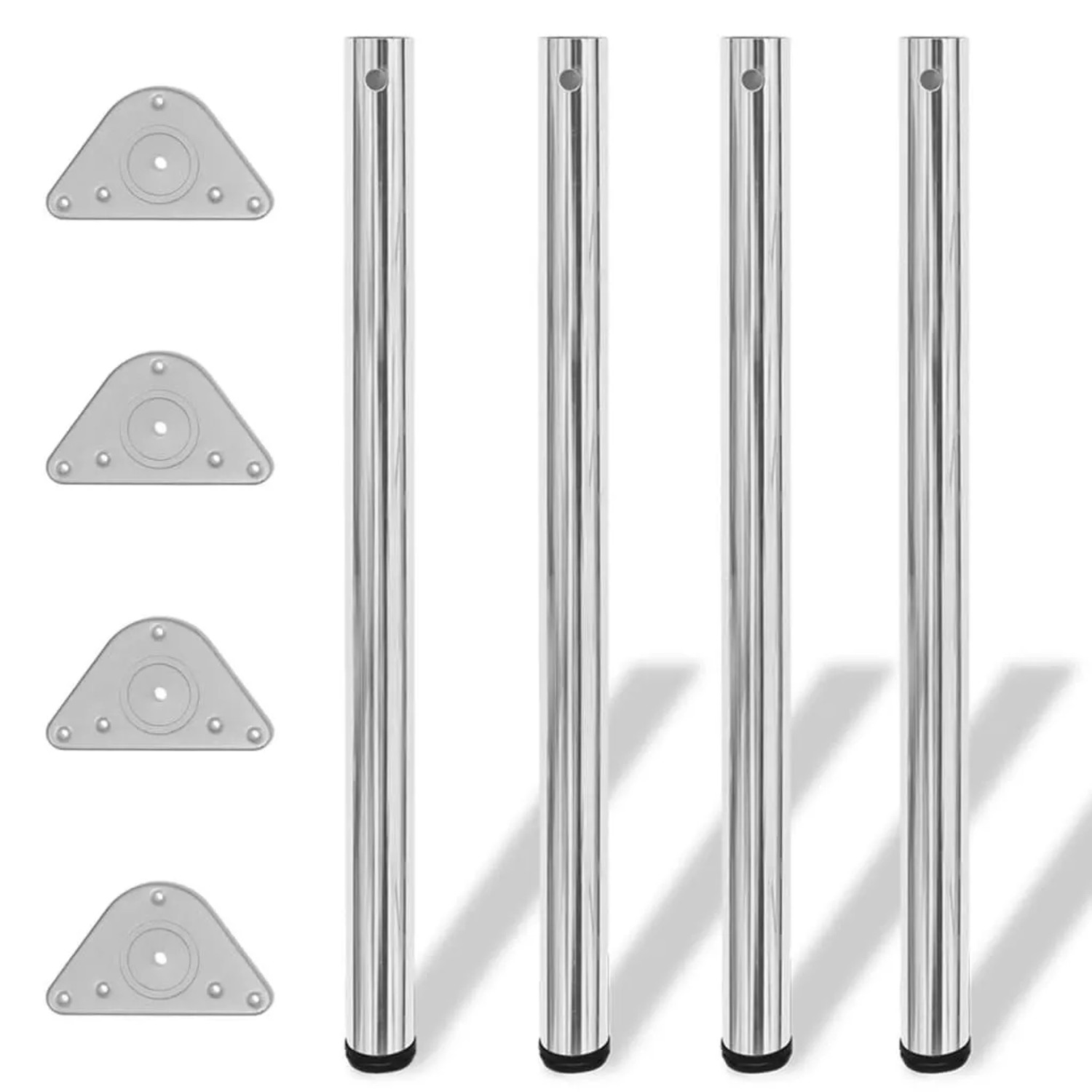 vidaXL 4x Höhenverstellbares Tischbein Chrom 870 mm 242143
